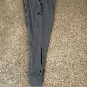 Adidas Gray Joggers with Tapered Fit and Elastic Cuffs